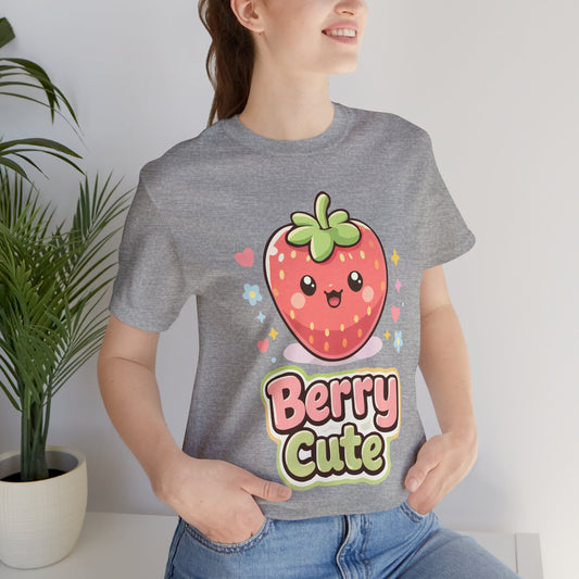 Kawaii 'Berry Cute' Strawberry Tee - Cute Fruit Graphic T-Shirt