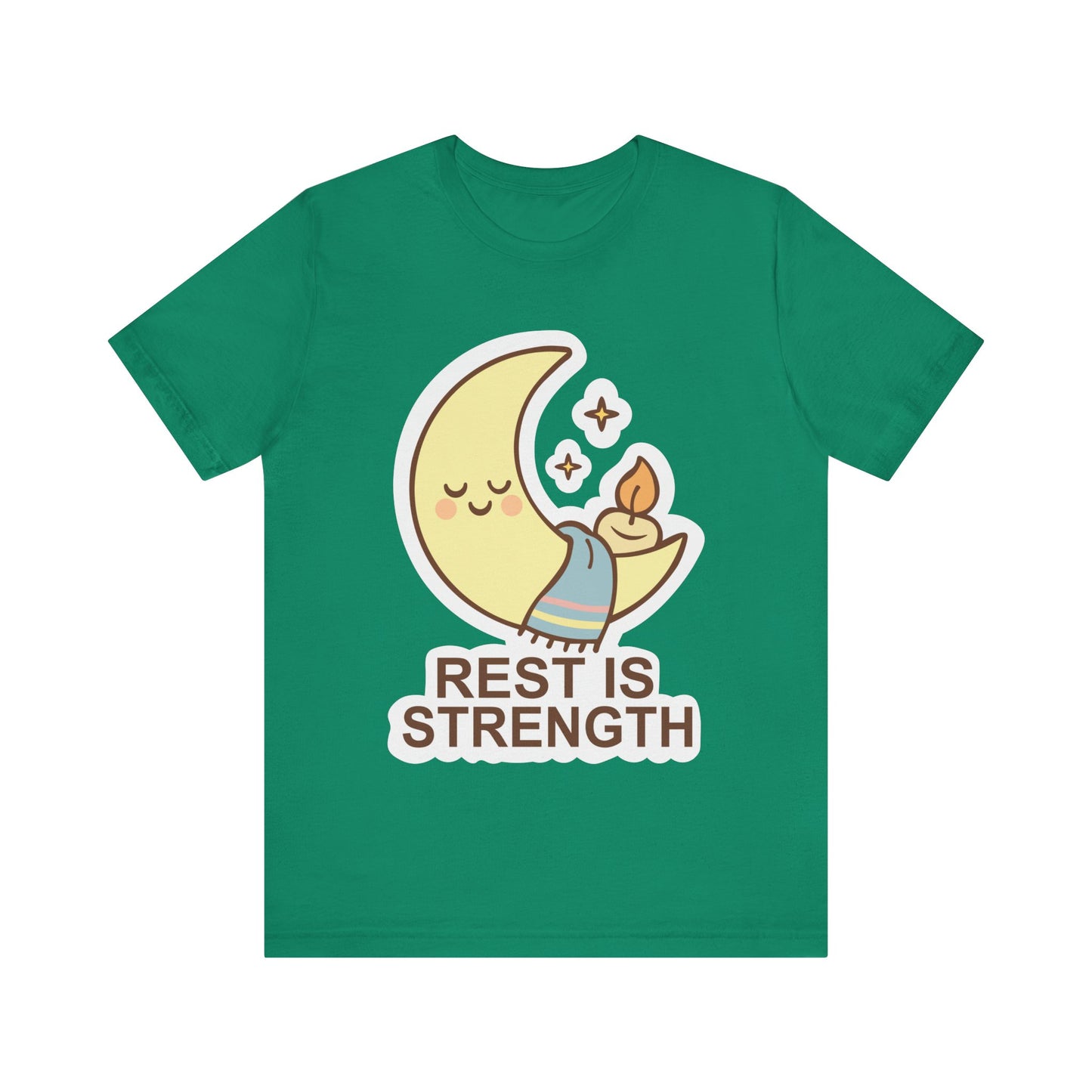 Rest Is Strength Moon Graphic Tee — Cute Self-Care Sleep T-Shirt