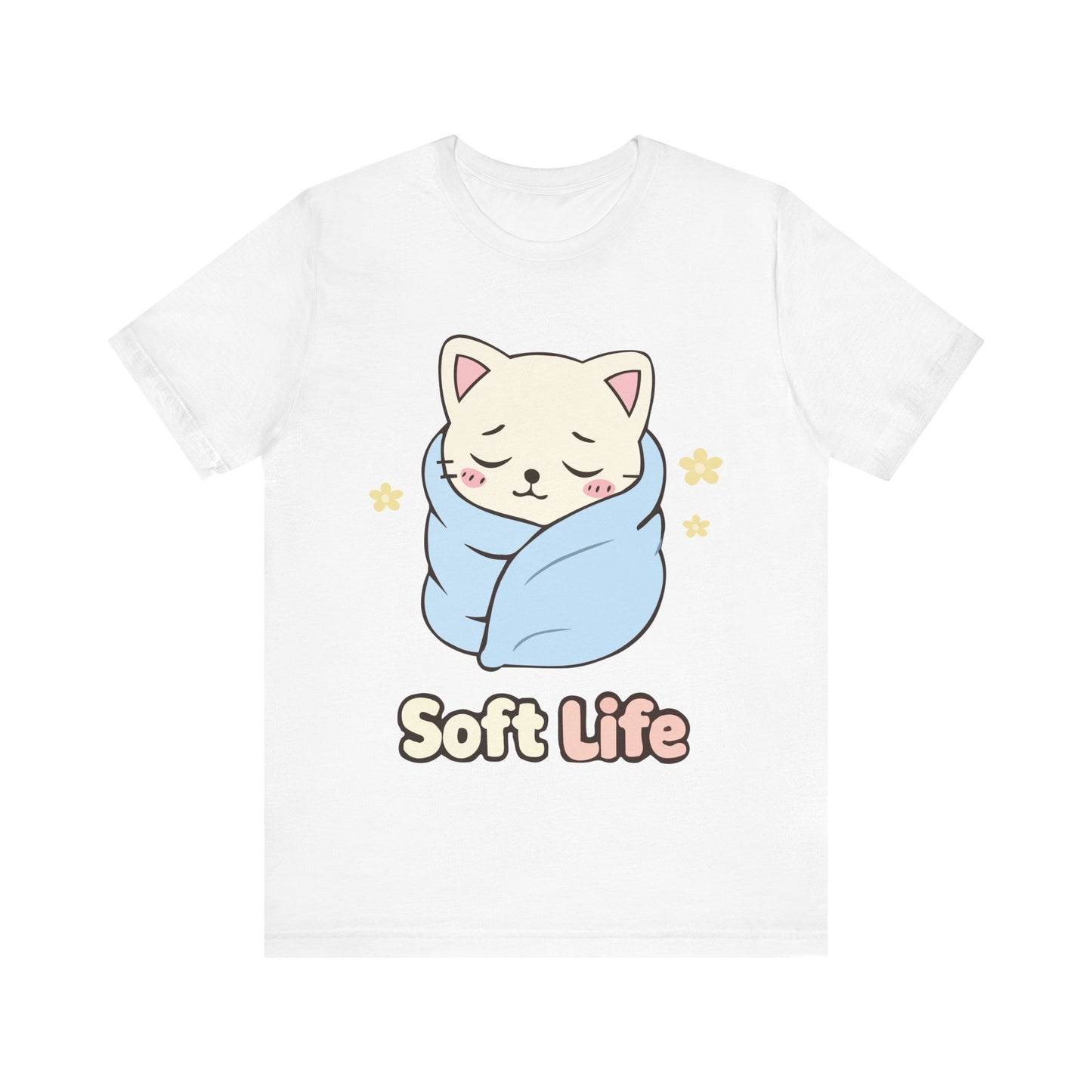 Soft Life Cat Tee — Cute Wrapped Kitten Graphic T-Shirt