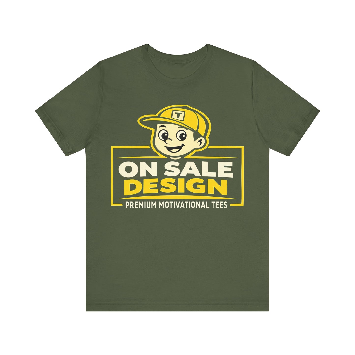 On Sale Design Graphic Tee — Retro Promo Logo T-Shirt