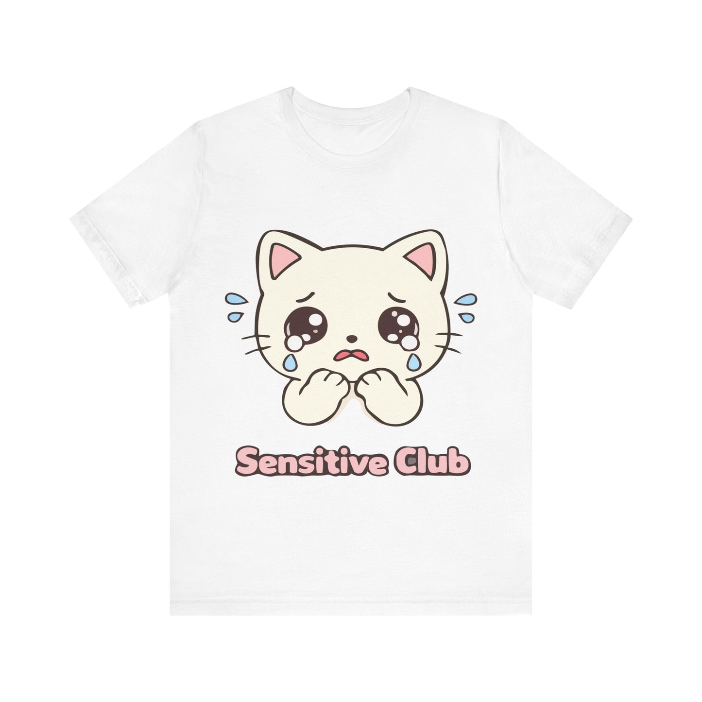 Sensitive Club Cute Crying Cat Tee