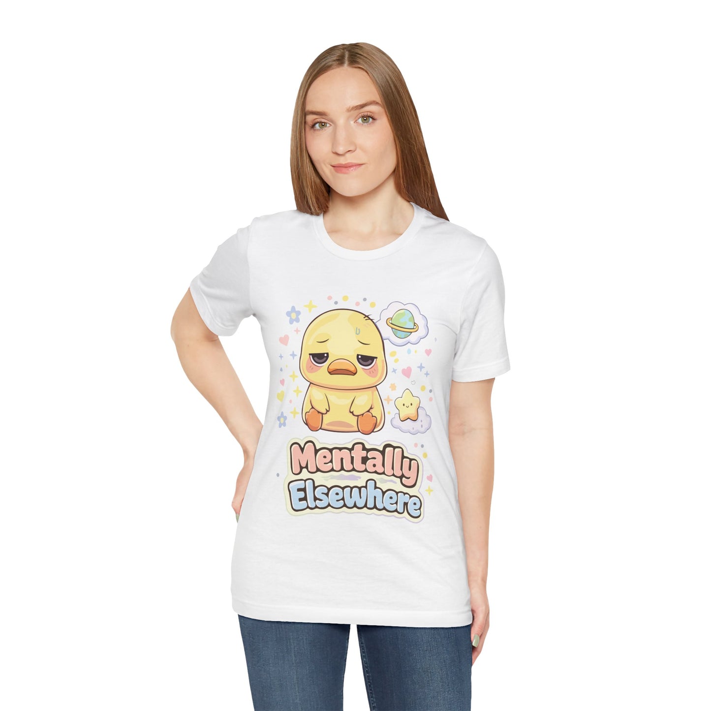Mentally Elsewhere Cute Cartoon Duck Tee