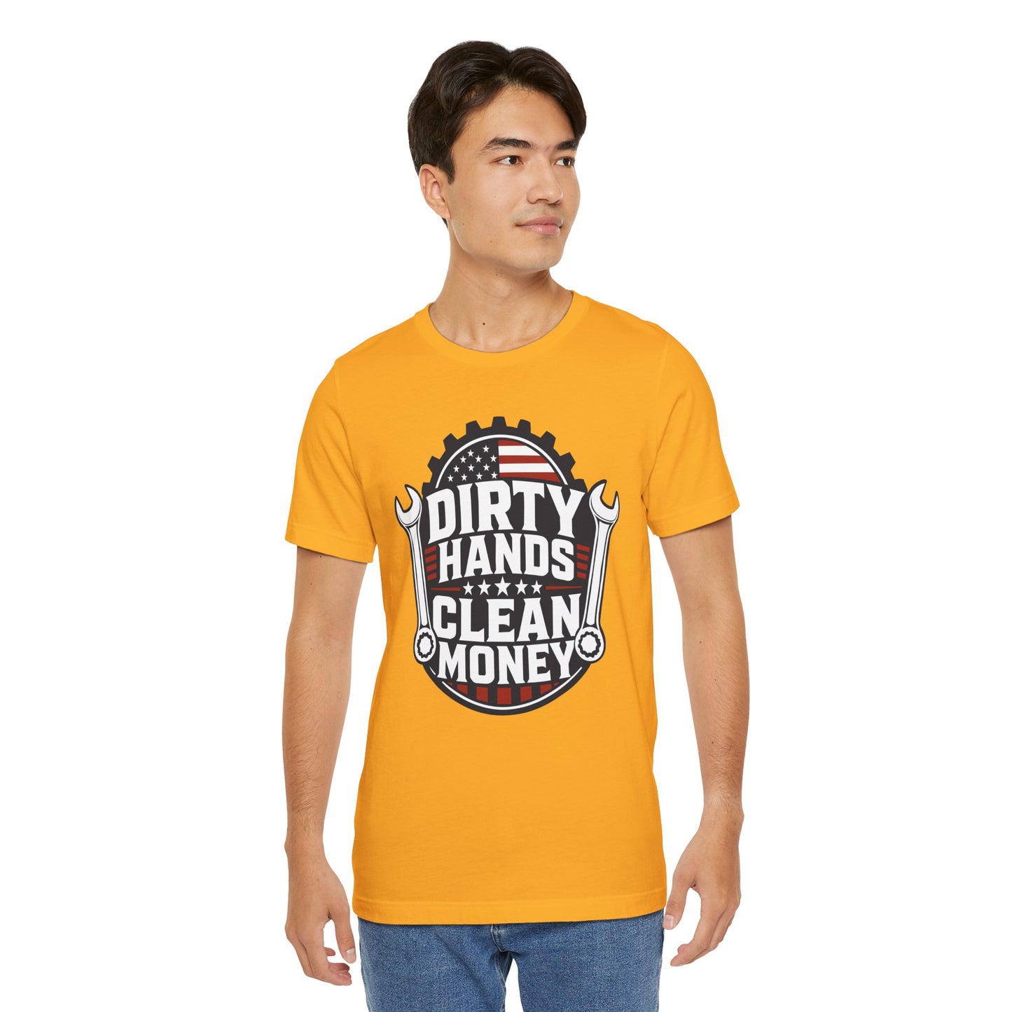Dirty Hands Clean Money Tee — Patriotic Mechanic T-Shirt