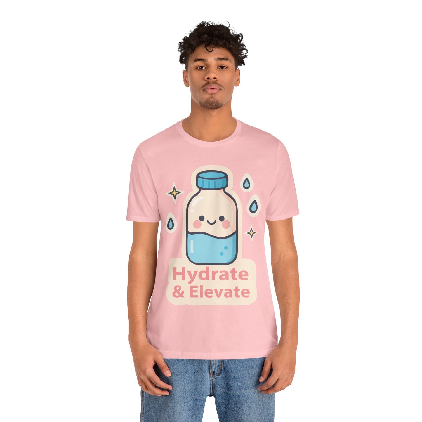 Hydrate & Elevate Water Bottle Tee — Cute Kawaii Hydration Shirt