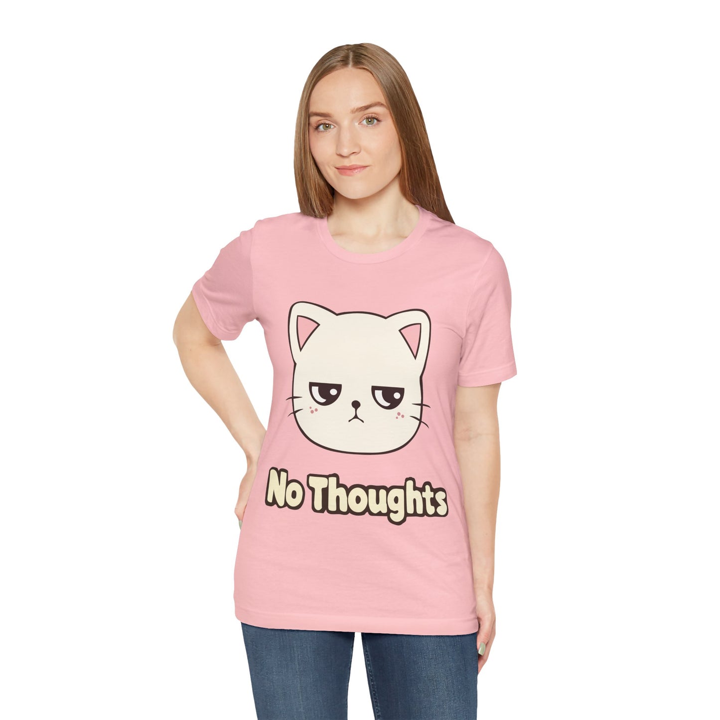No Thoughts Cat T-Shirt — Cute Grumpy Kitty Graphic Tee