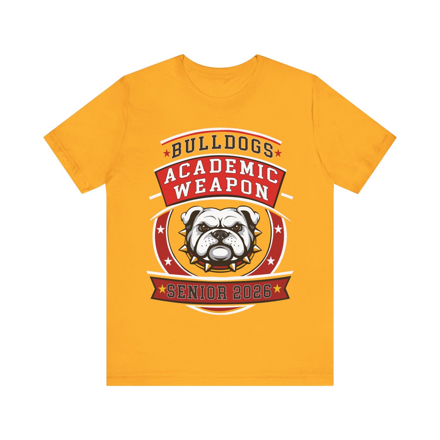 Bulldogs Academic Weapon Senior 2026 T-Shirt - Red