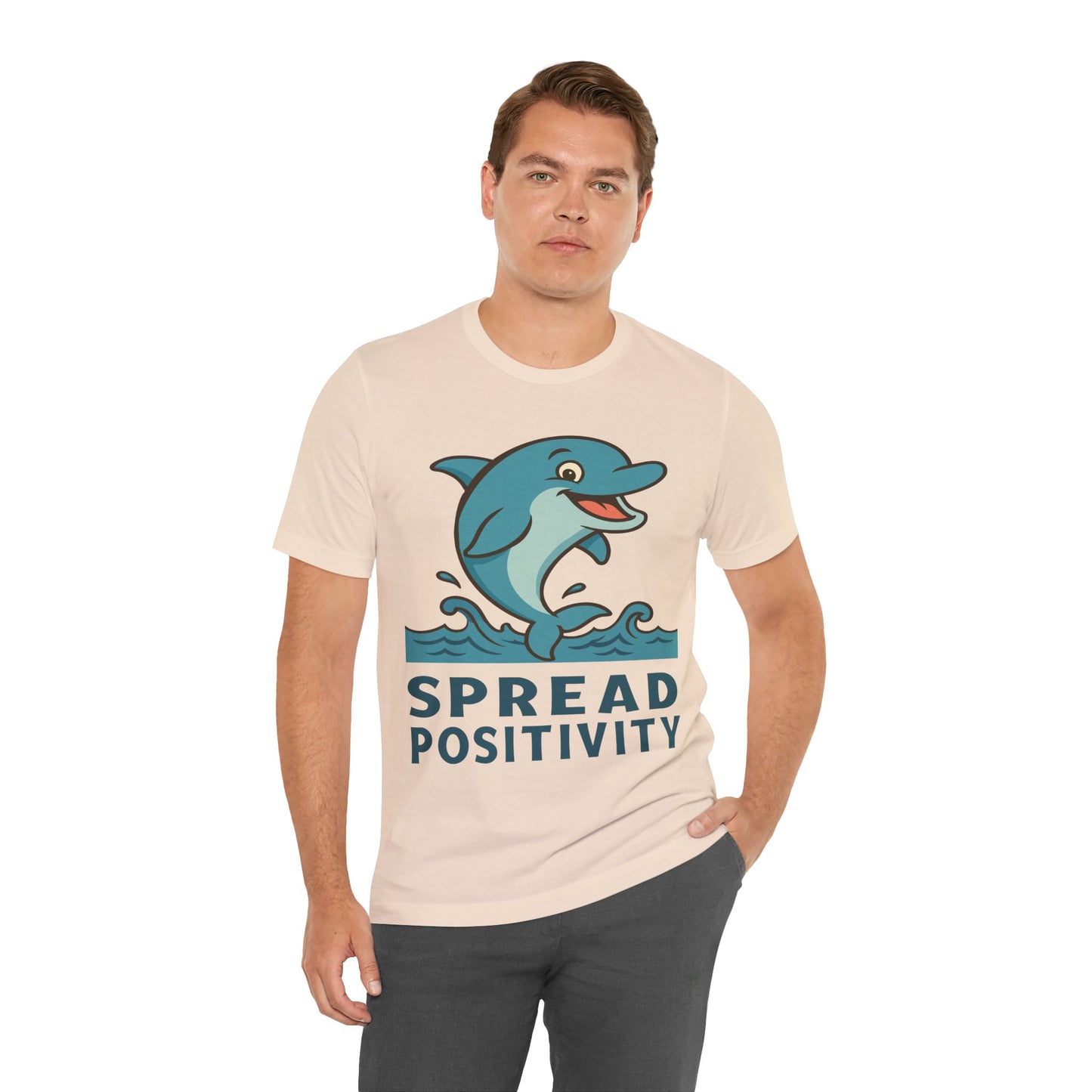 Spread Positivity Dolphin T-Shirt — Cute Ocean Graphic Tee