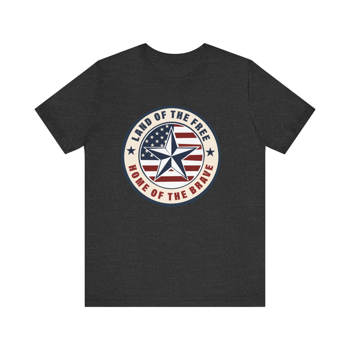 Patriotic Star Tee — "Land of the Free, Home of the Brave" American Flag T-Shirt