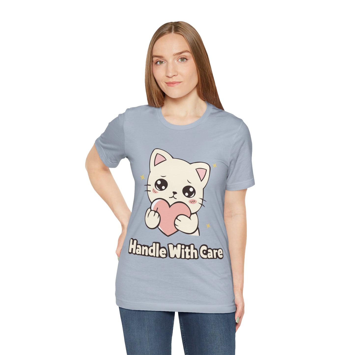 Handle With Care Cute Kawaii Cat Tee