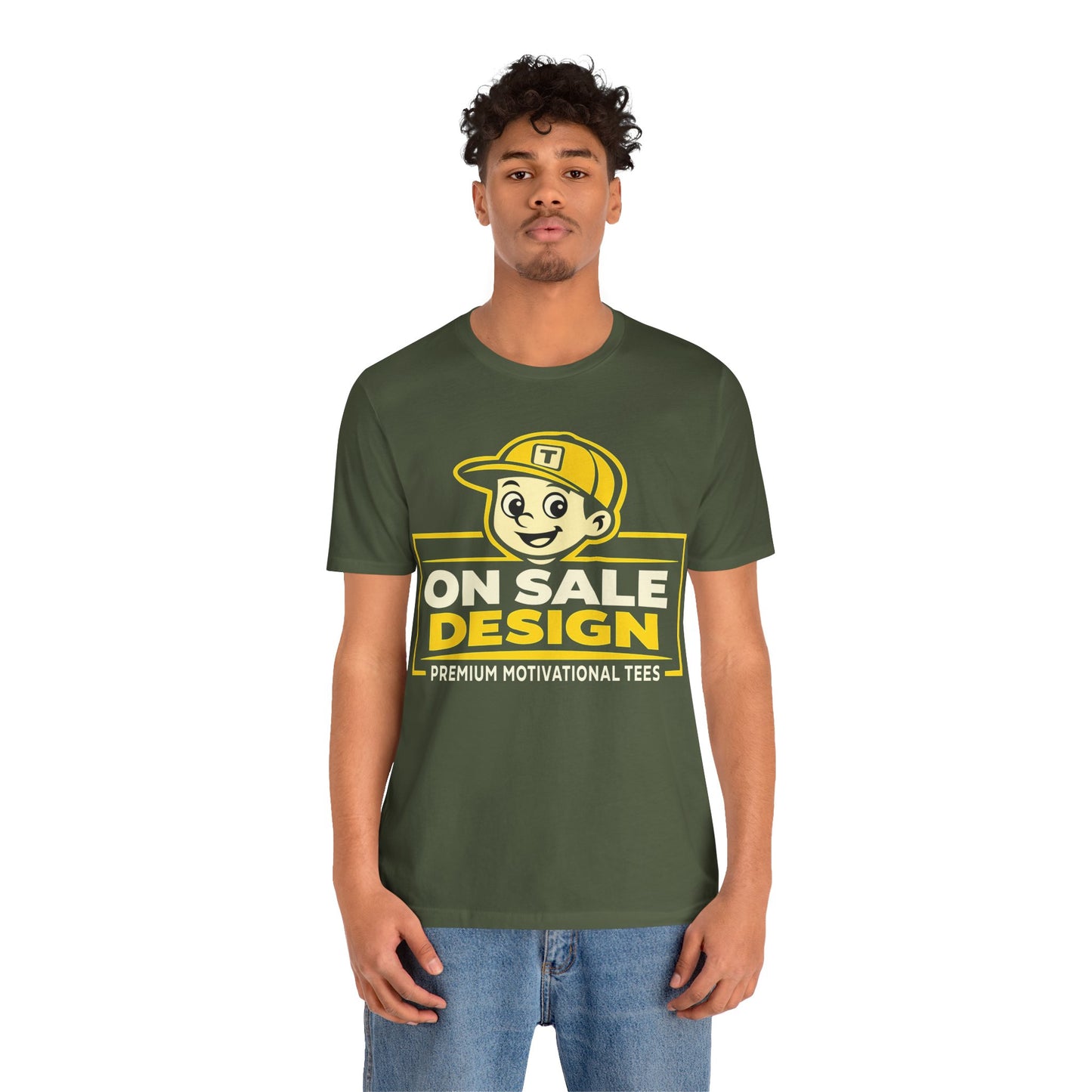 On Sale Design Graphic Tee — Retro Promo Logo T-Shirt