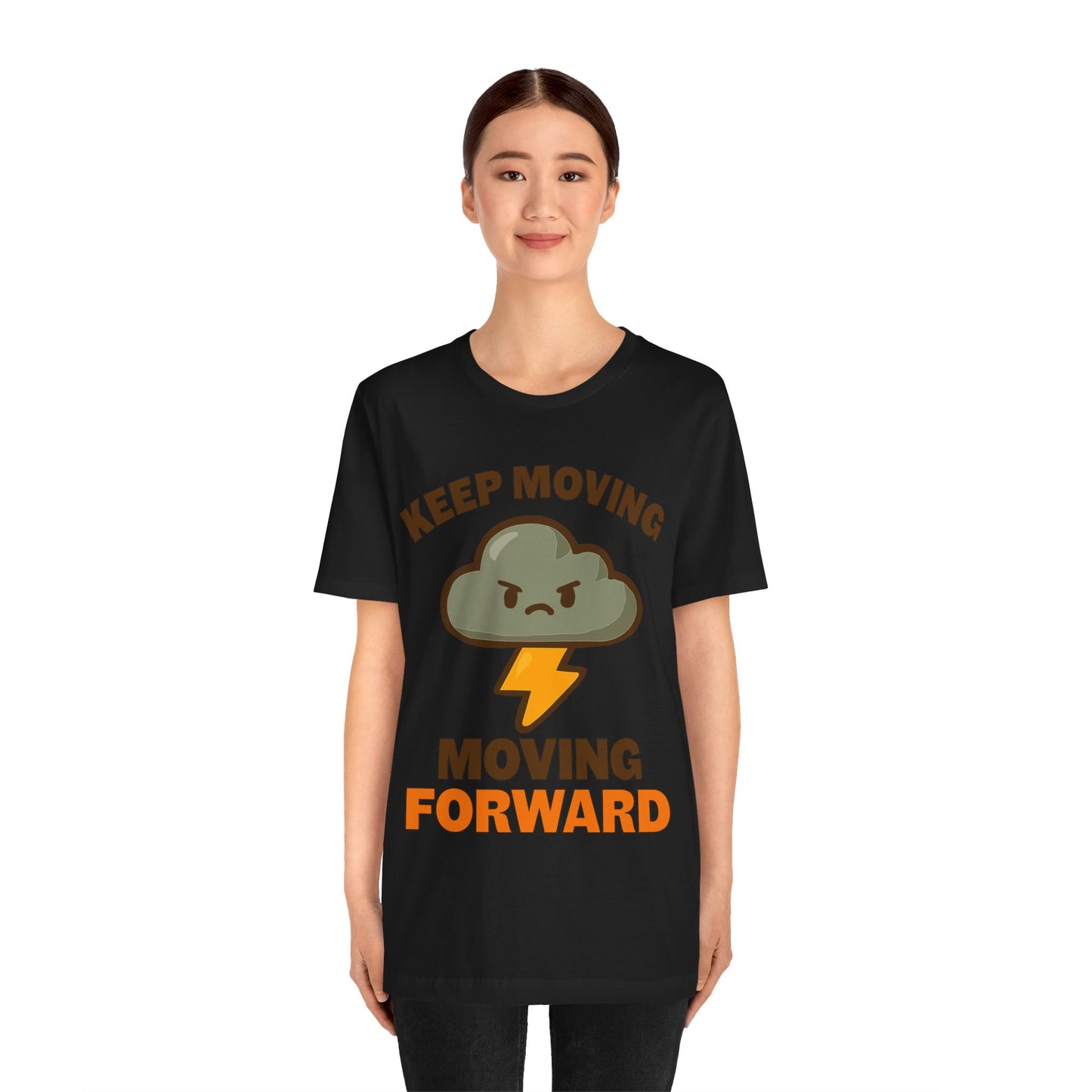 Keep Moving, Moving Forward Tee — Motivational Cloud Lightning T‑Shirt