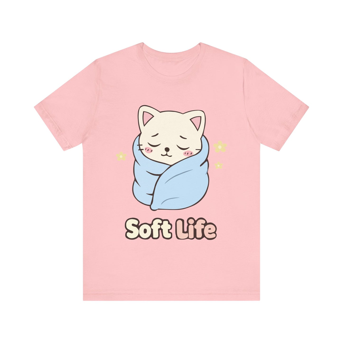 Soft Life Cat Tee — Cute Wrapped Kitten Graphic T-Shirt