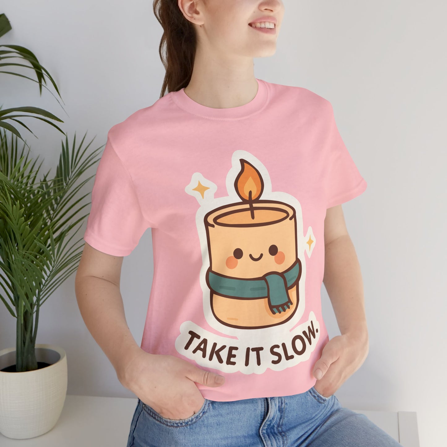 Take It Slow Candle T-Shirt — Cute Kawaii Relaxation Tee