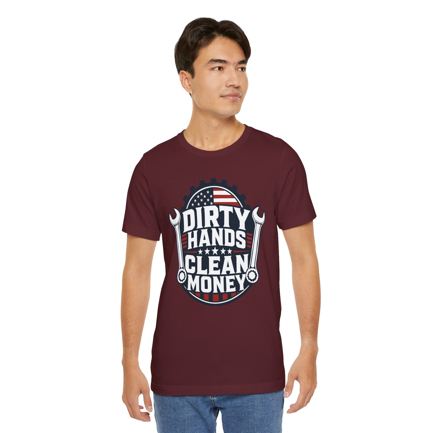 Dirty Hands Clean Money Tee — Patriotic Mechanic T-Shirt