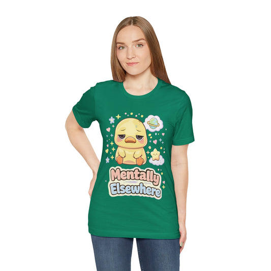 Mentally Elsewhere Cute Cartoon Duck Tee