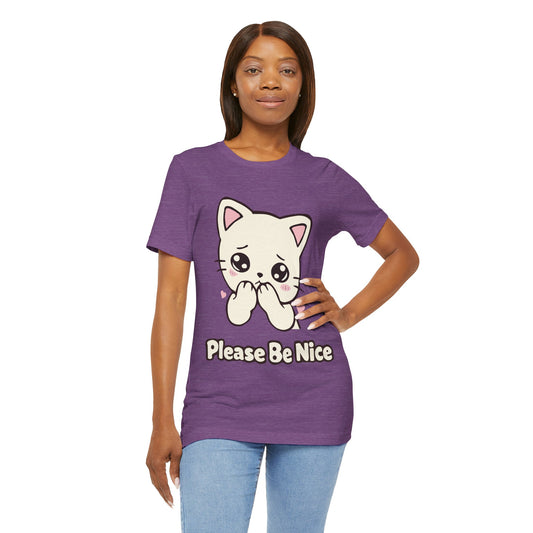 Please Be Nice Cute Cat T-Shirt