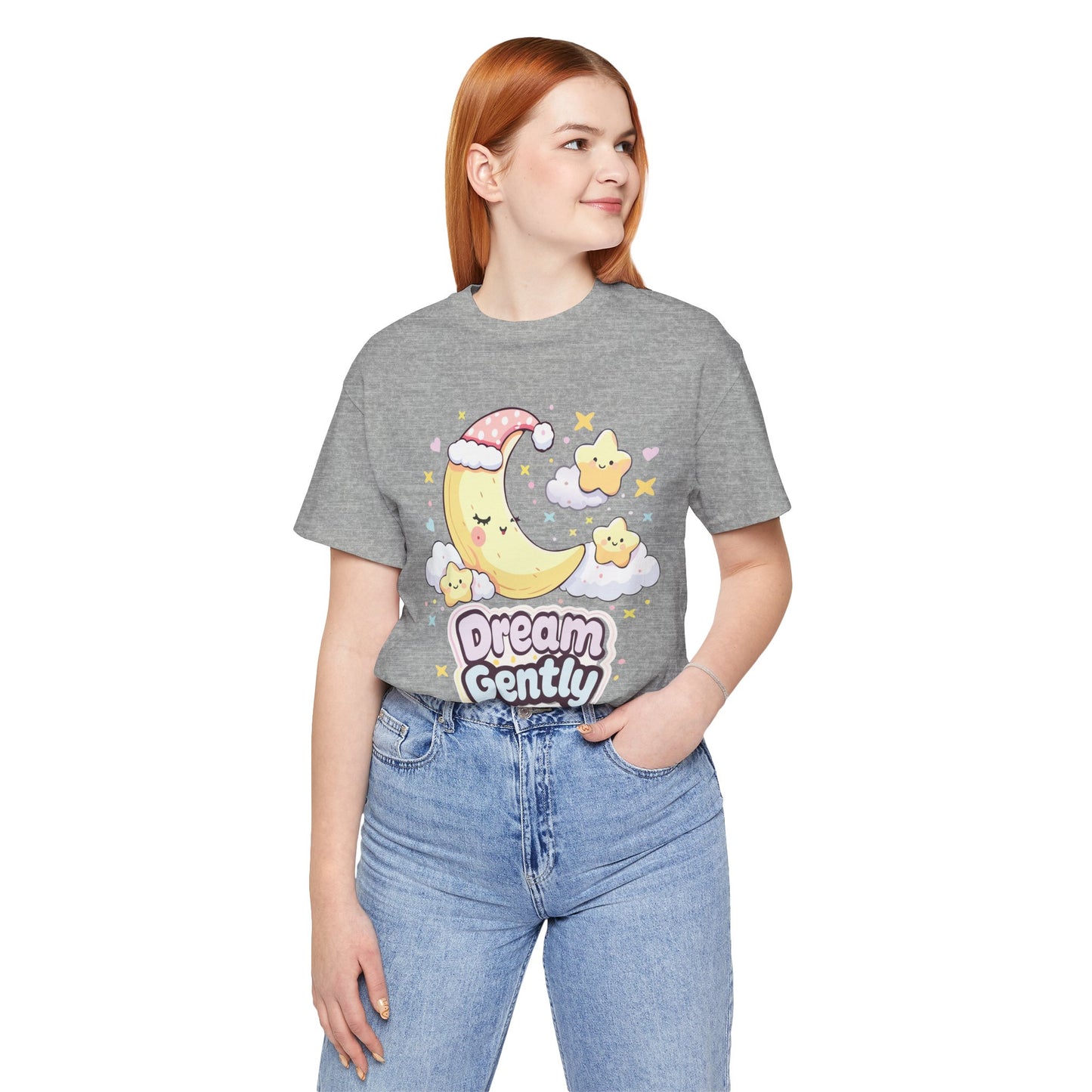 Dream Gently Tee — Cute Moon & Stars Sleepy Graphic T-Shirt
