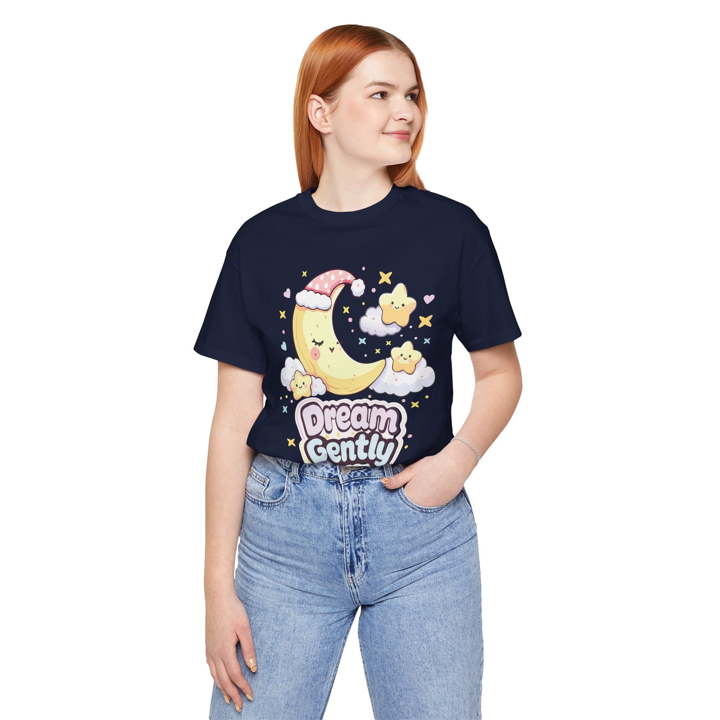 Dream Gently Tee — Cute Moon & Stars Sleepy Graphic T-Shirt