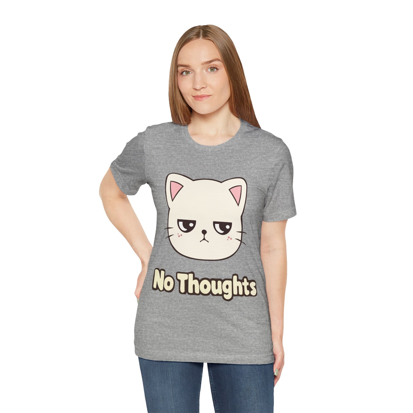 No Thoughts Cat T-Shirt — Cute Grumpy Kitty Graphic Tee