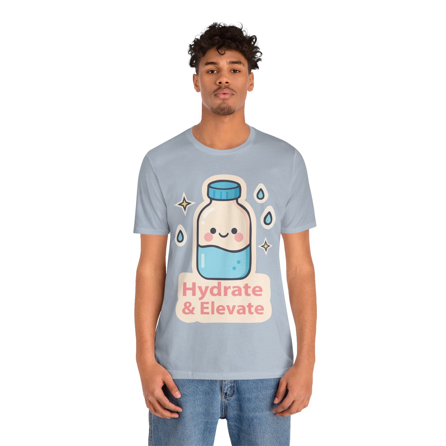 Hydrate & Elevate Water Bottle Tee — Cute Kawaii Hydration Shirt