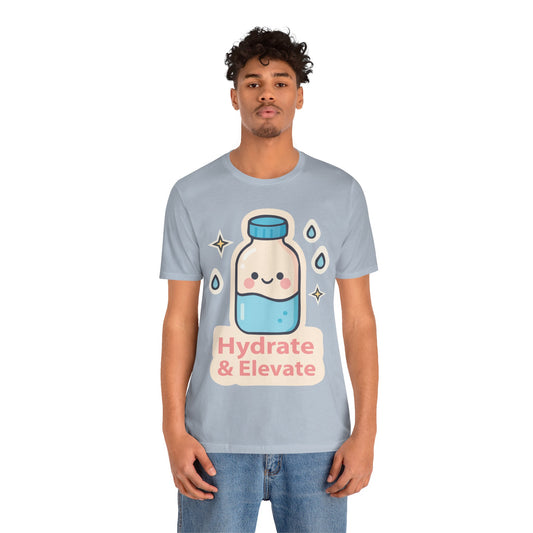 Hydrate & Elevate Water Bottle Tee — Cute Kawaii Hydration Shirt