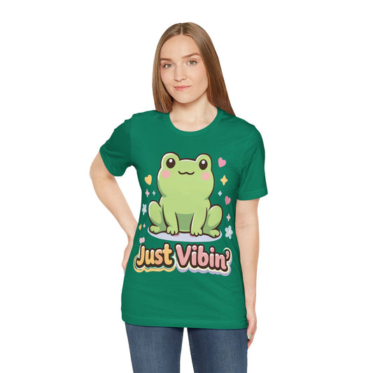 Just Vibin' Frog T-Shirt — Cute Kawaii Frog Graphic Tee