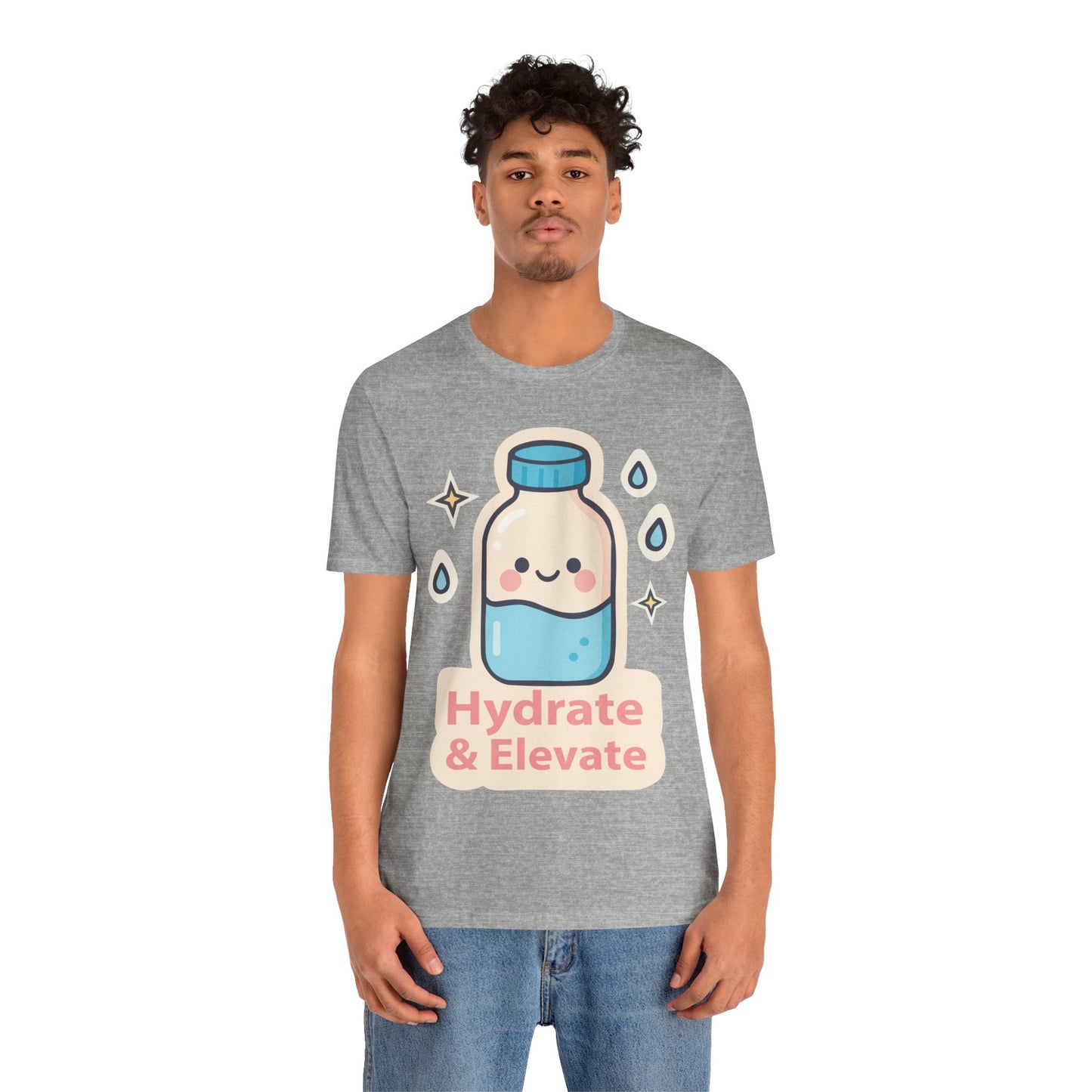 Hydrate & Elevate Water Bottle Tee — Cute Kawaii Hydration Shirt