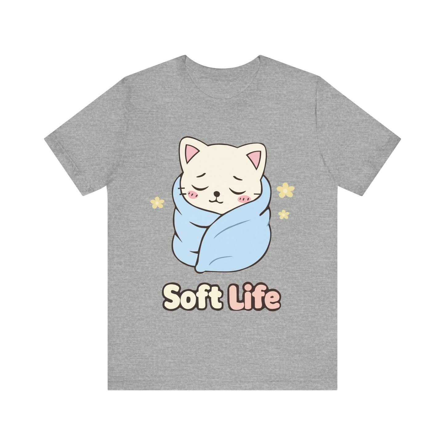 Soft Life Cat Tee — Cute Wrapped Kitten Graphic T-Shirt
