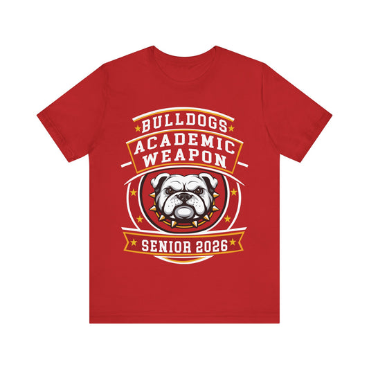 Bulldogs Academic Weapon Senior 2026 T-Shirt - Gold