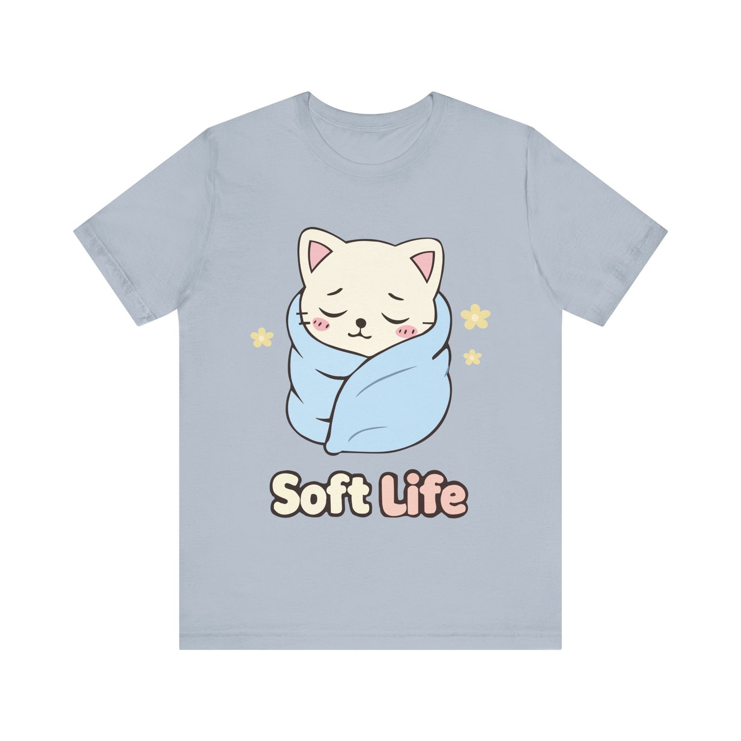 Soft Life Cat Tee — Cute Wrapped Kitten Graphic T-Shirt
