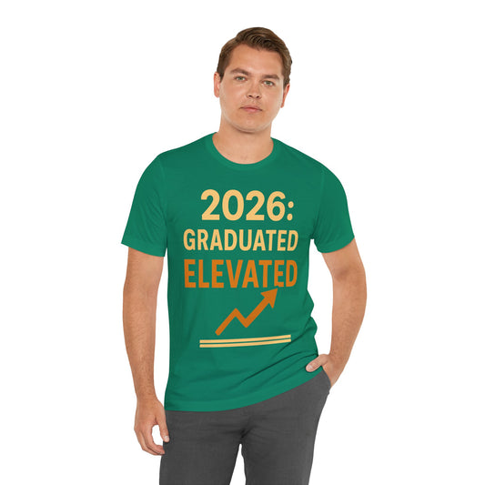 2026 Graduated Elevated T‑Shirt — Senior Graduation Shirt with Arrow Graphic
