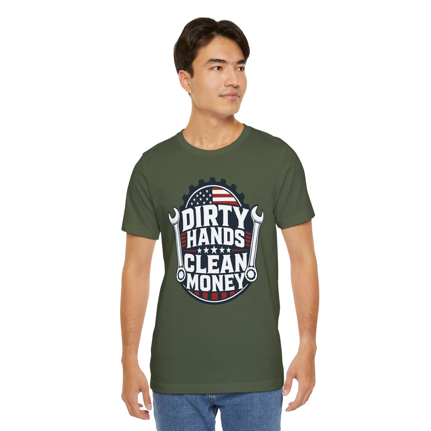 Dirty Hands Clean Money Tee — Patriotic Mechanic T-Shirt