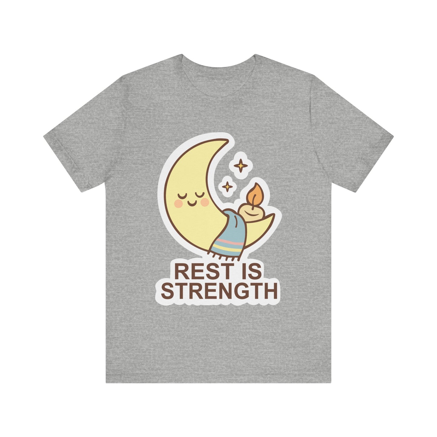 Rest Is Strength Moon Graphic Tee — Cute Self-Care Sleep T-Shirt