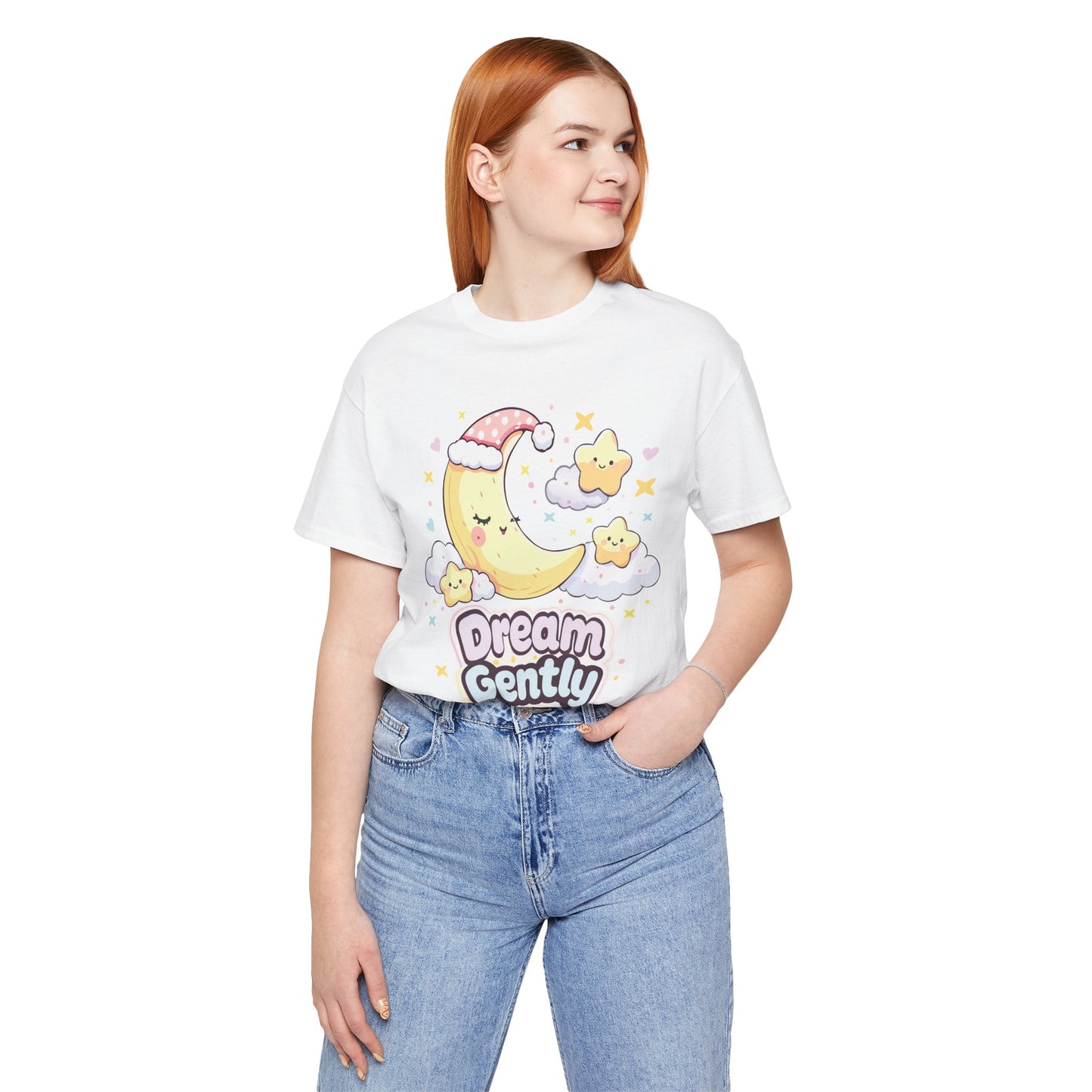 Dream Gently Tee — Cute Moon & Stars Sleepy Graphic T-Shirt