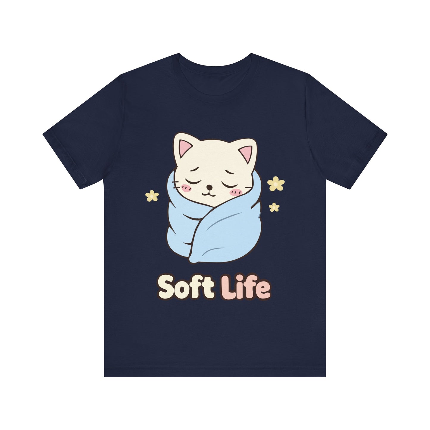 Soft Life Cat Tee — Cute Wrapped Kitten Graphic T-Shirt