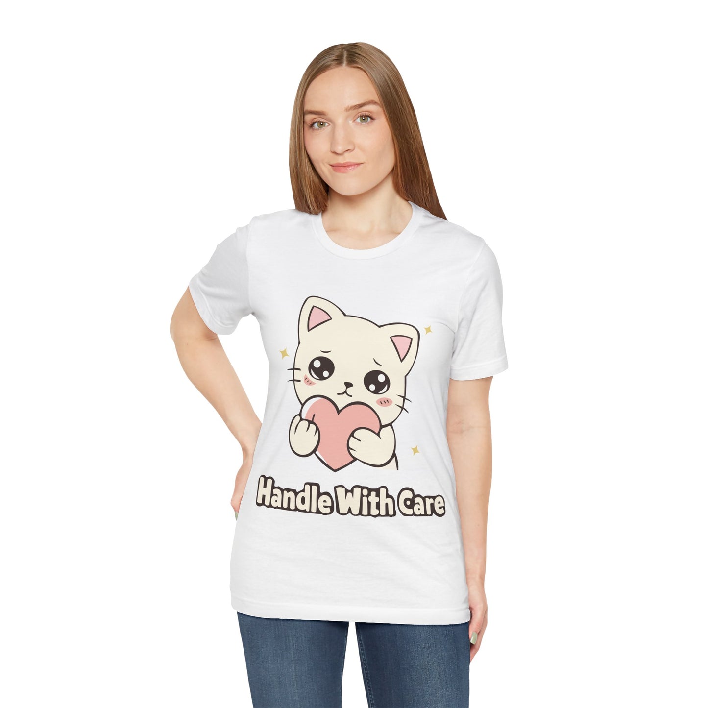 Handle With Care Cute Kawaii Cat Tee