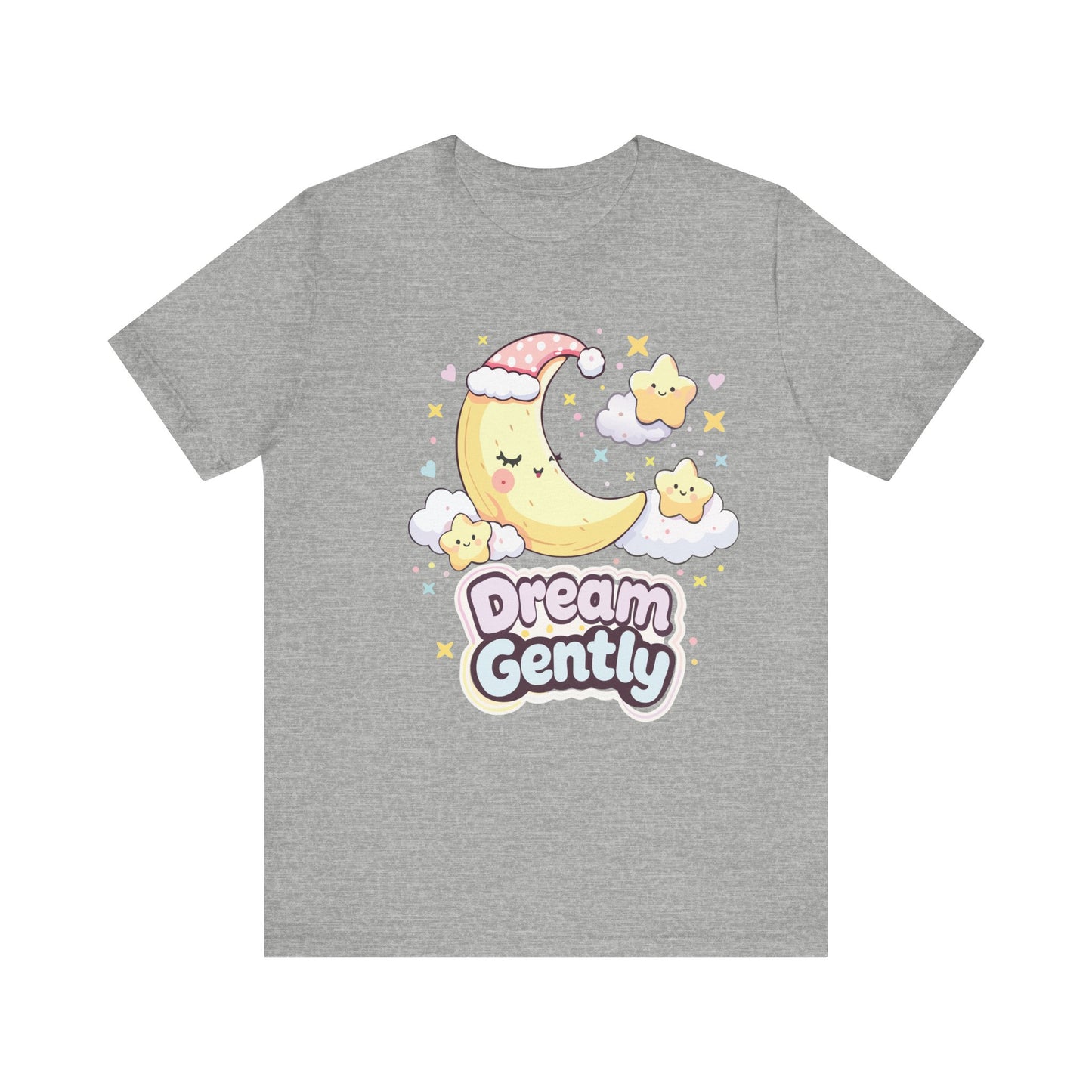 Dream Gently Tee — Cute Moon & Stars Sleepy Graphic T-Shirt