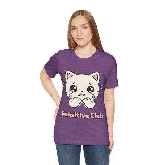 Sensitive Club Cute Crying Cat Tee