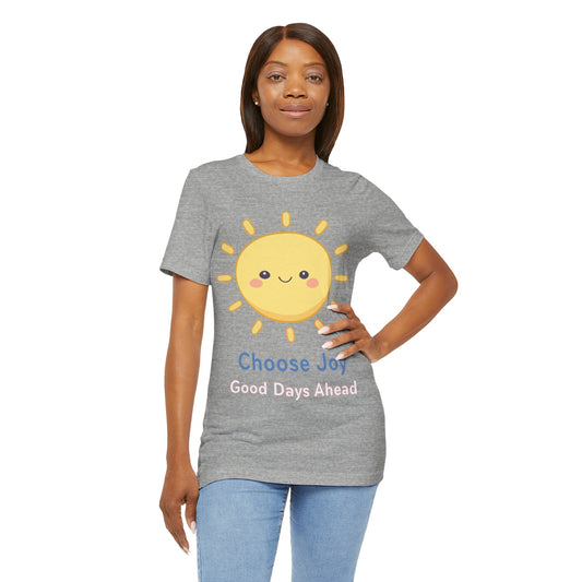 Choose Joy Sun T‑Shirt — Cute Kawaii Sunshine Tee, Positive Message "Choose Joy"