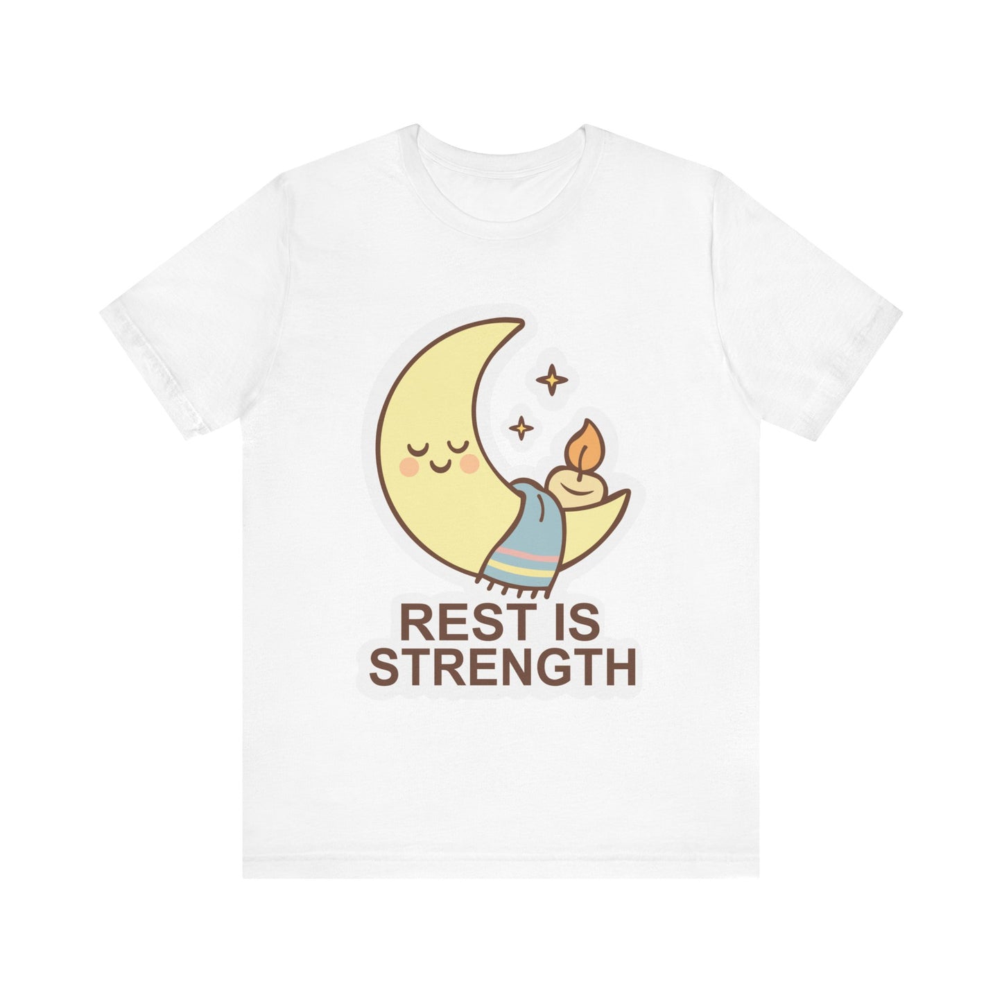 Rest Is Strength Moon Graphic Tee — Cute Self-Care Sleep T-Shirt