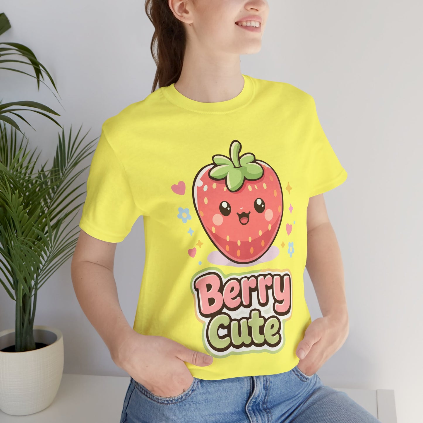 Kawaii 'Berry Cute' Strawberry Tee - Cute Fruit Graphic T-Shirt
