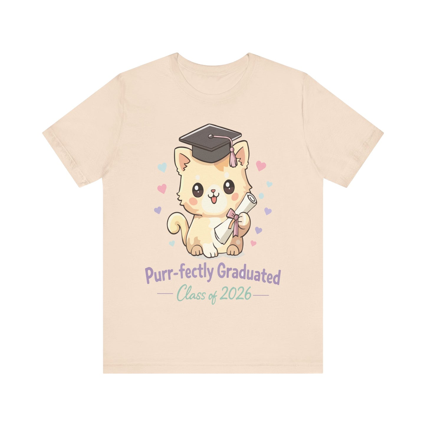 Graduation Cat T-Shirt — "Purr-fectly Graduated" Class of 2026