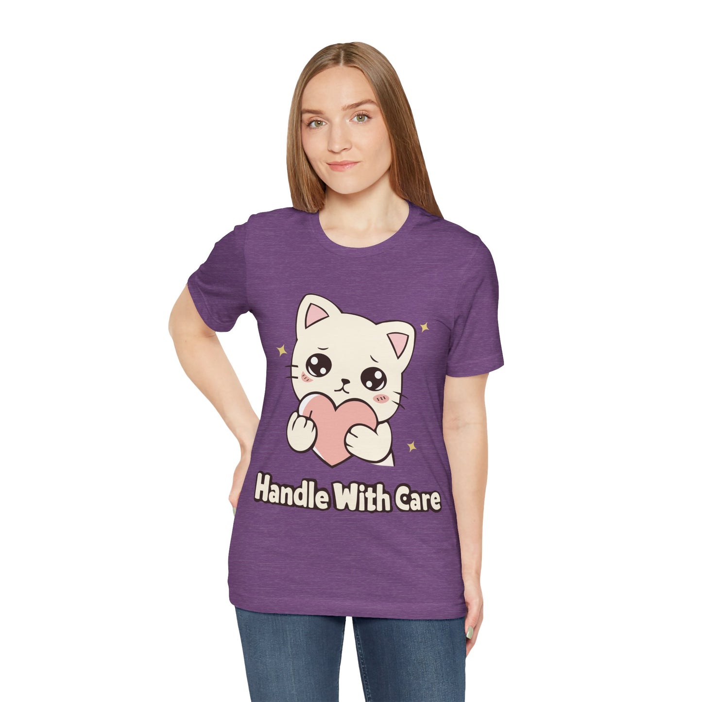 Handle With Care Cute Kawaii Cat Tee