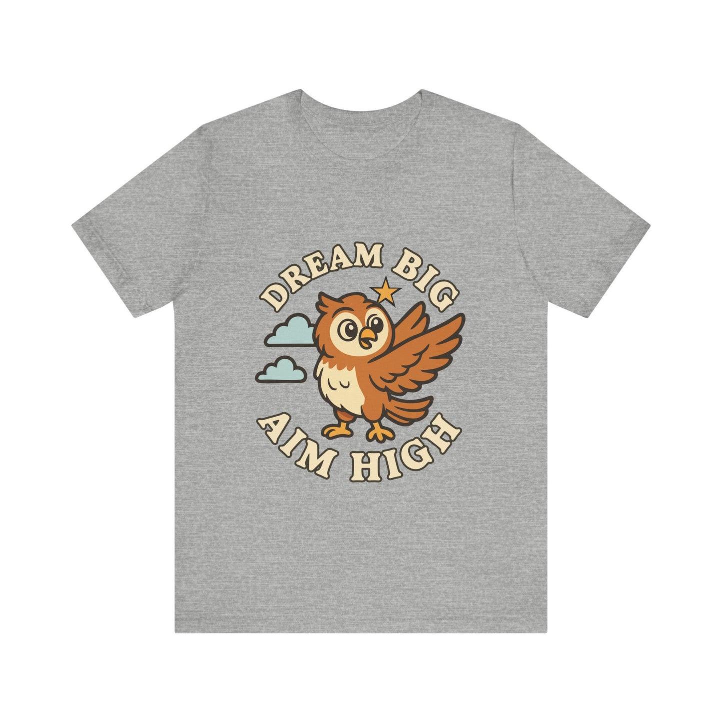 Dream Big Aim High Owl T-Shirt — Inspirational Graphic Tee for Kids & Teens