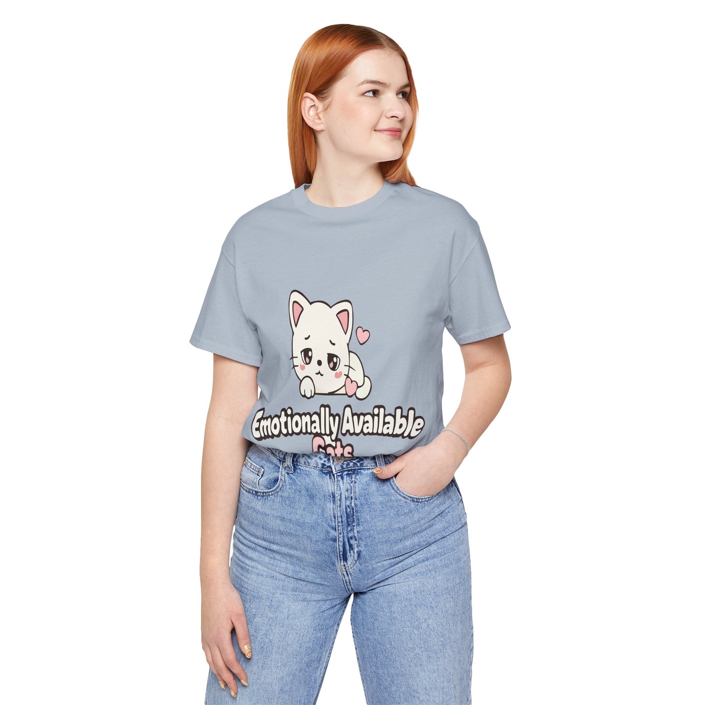 Emotionally Available Cats T-Shirt - Kawaii Mental Health Tee