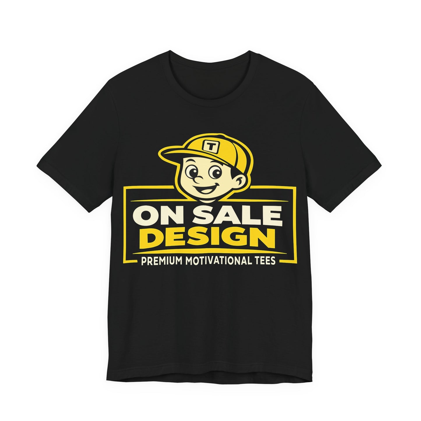 On Sale Design Graphic Tee — Retro Promo Logo T-Shirt