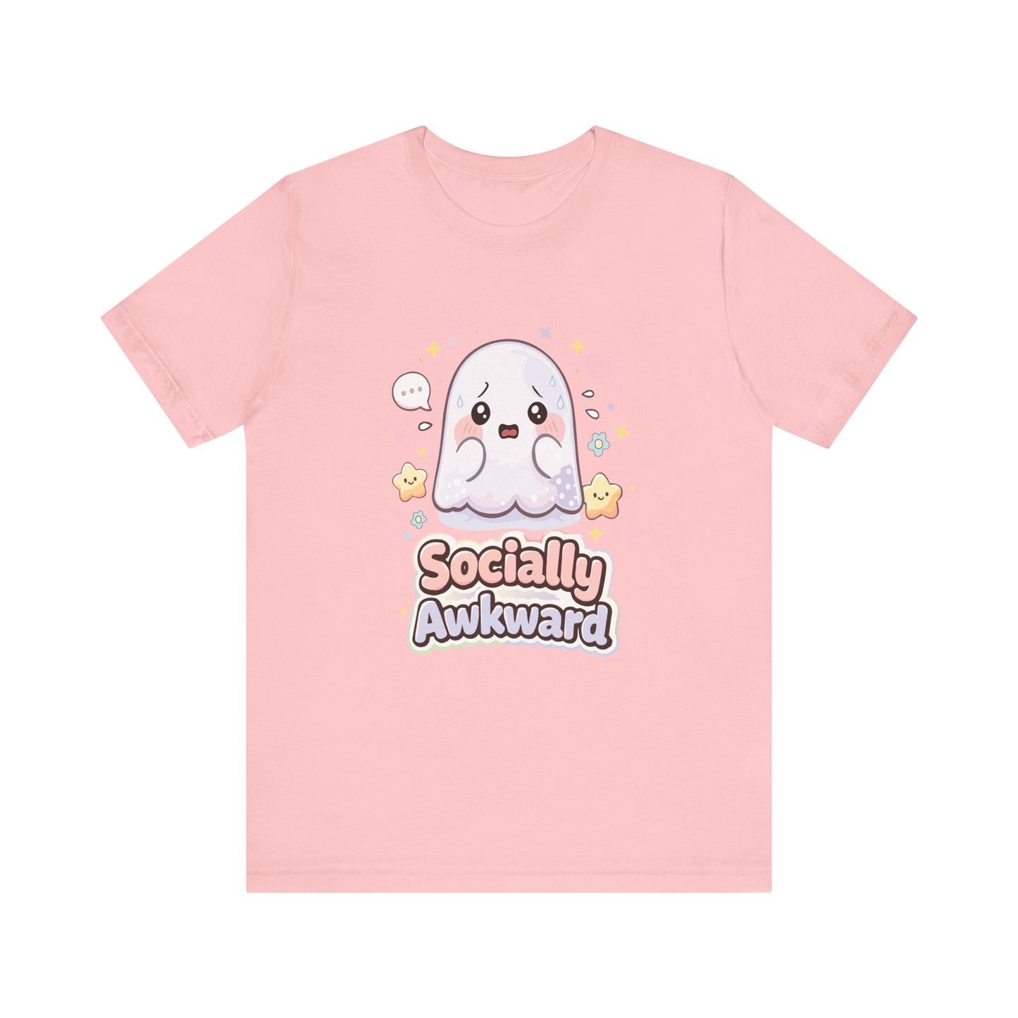 Socially Awkward Cute Ghost T‑Shirt — Kawaii Introvert Tee