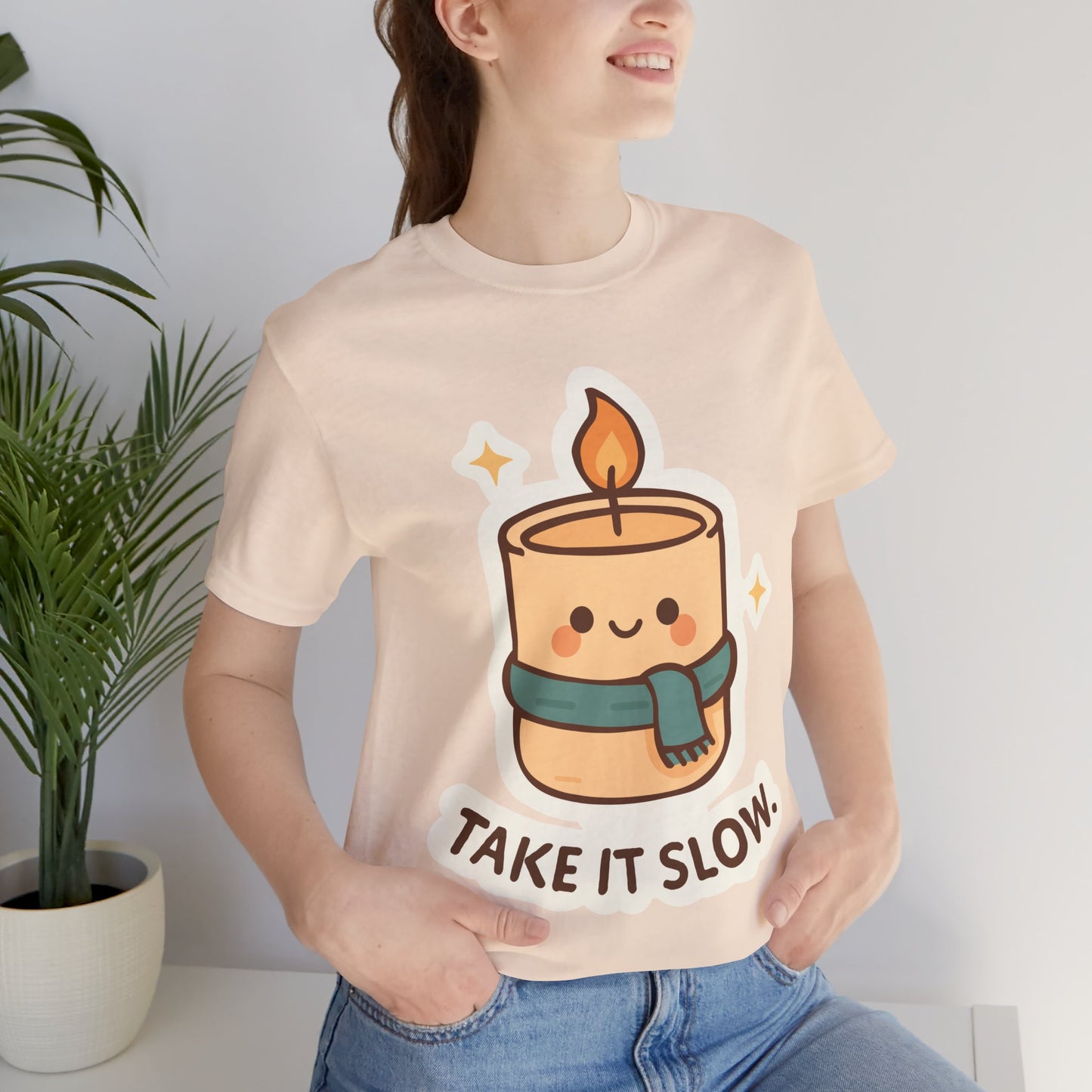 Take It Slow Candle T-Shirt — Cute Kawaii Relaxation Tee