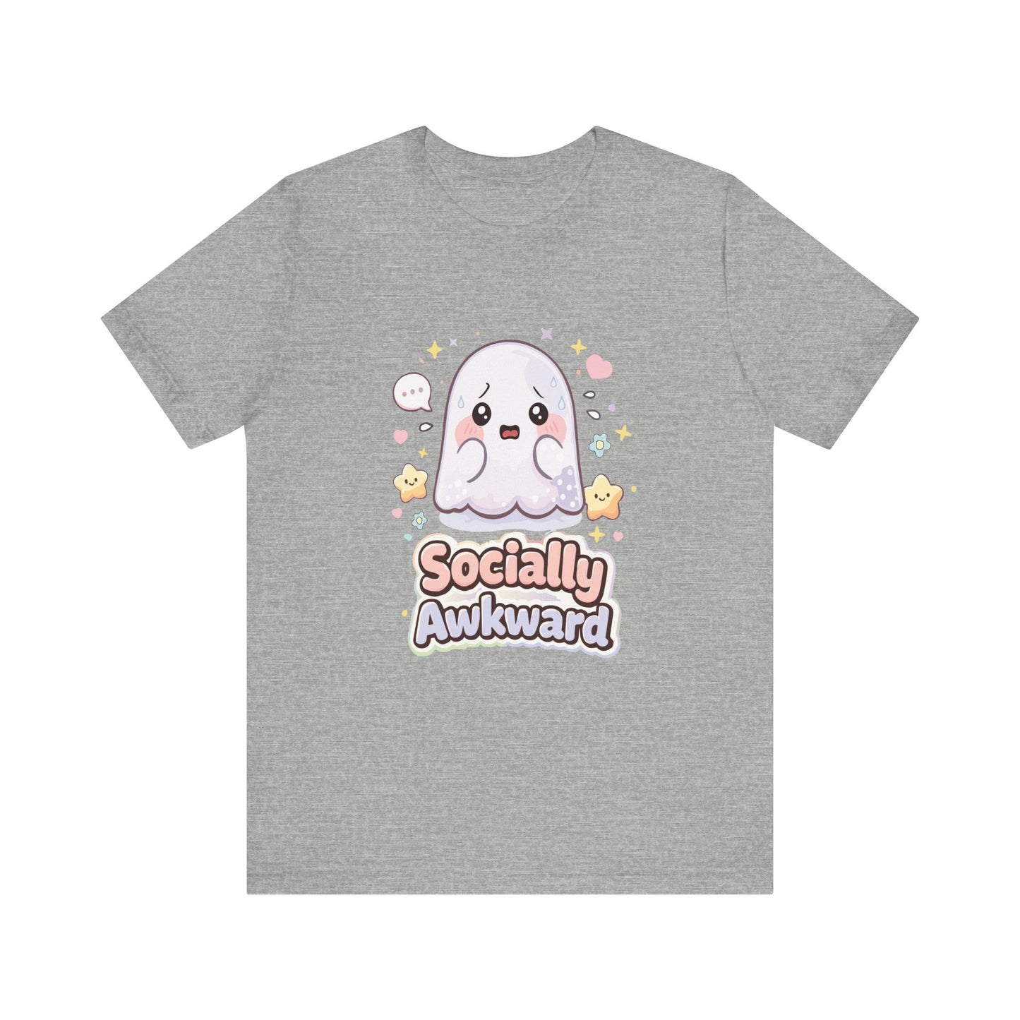 Socially Awkward Cute Ghost T‑Shirt — Kawaii Introvert Tee