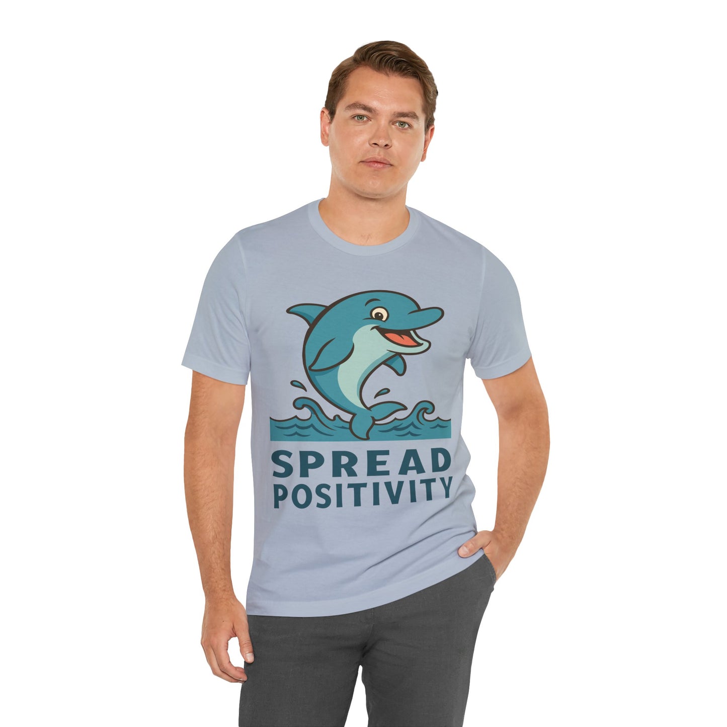 Spread Positivity Dolphin T-Shirt — Cute Ocean Graphic Tee